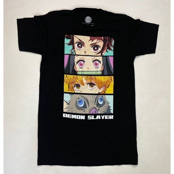 Demon Slayer TV Anime Cartoon Graphic T-shirt Men Small Black Short Sleeve - Picture 1 of 5